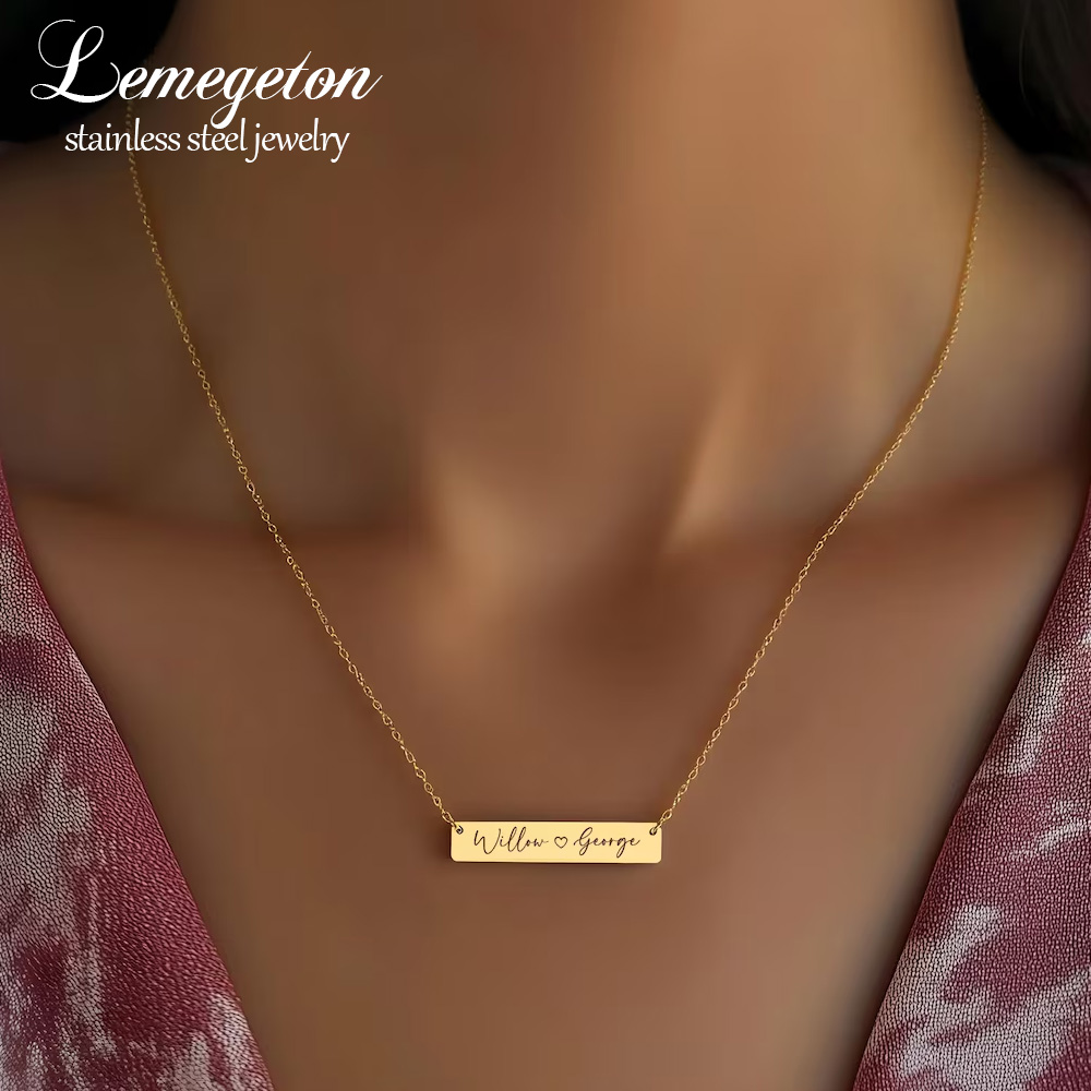 Персонализированное минималист – обзор и цена Handwriting Necklace Bar